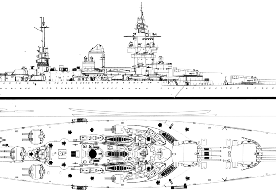 Боевой корабль NMF Dunkerque 1940 [Battleship] - чертежи, габариты, рисунки